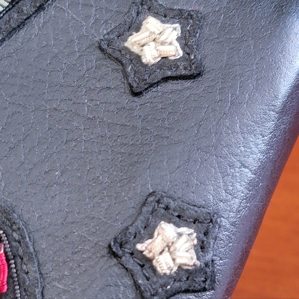 Coach 58485 Rexy Metal Embroidery Black Leather Accordion Wallet - Picture 7 of 14